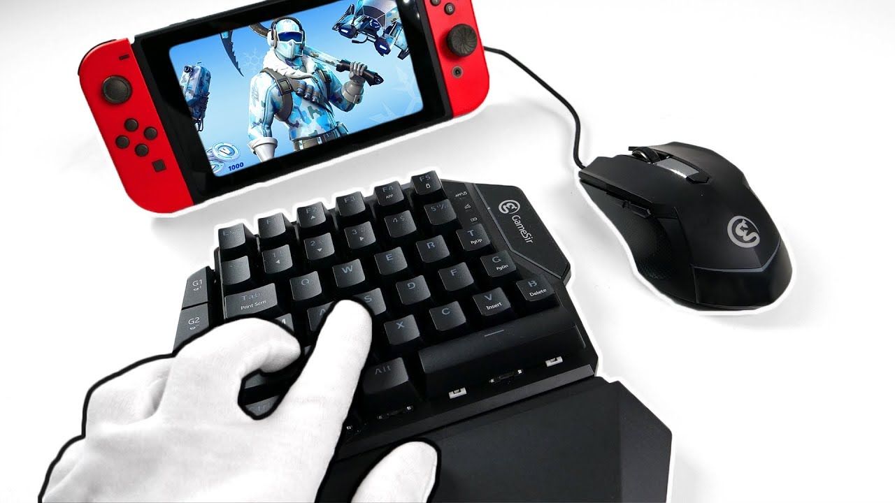 USB keyboard attached to a Nintendo Switch
