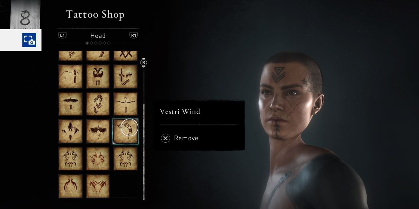 Vestri Wind face tattoo in Assassin's Creed Valhalla