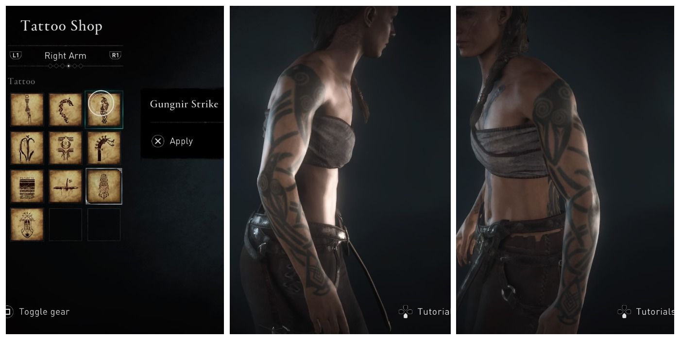 Gungnir Strike arm tattoo in Assassin's Creed Valhalla