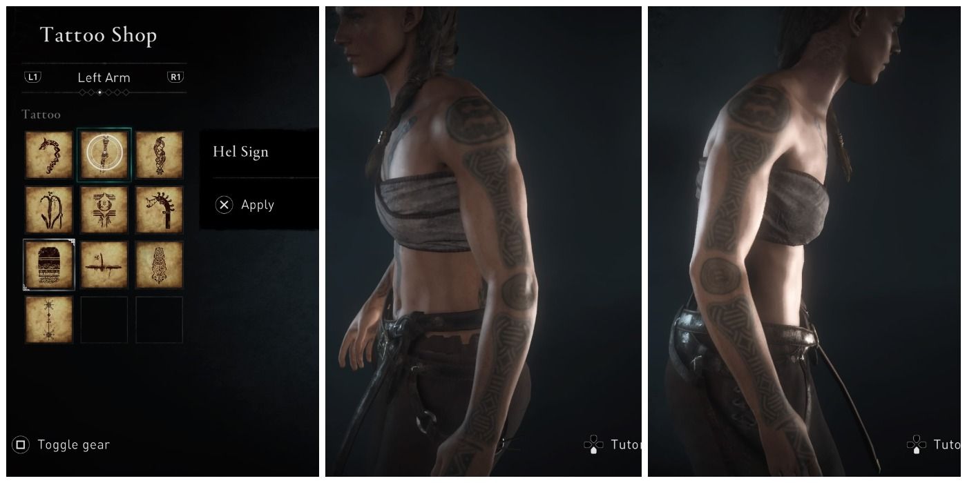 Hel Sign arm tattoo in Assassin's Creed Valhalla