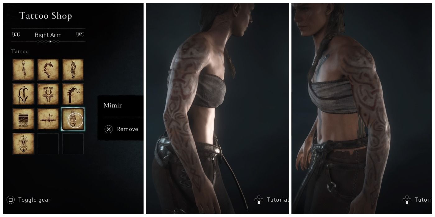 Mimir arm tattoo in Assassin's Creed Valhalla
