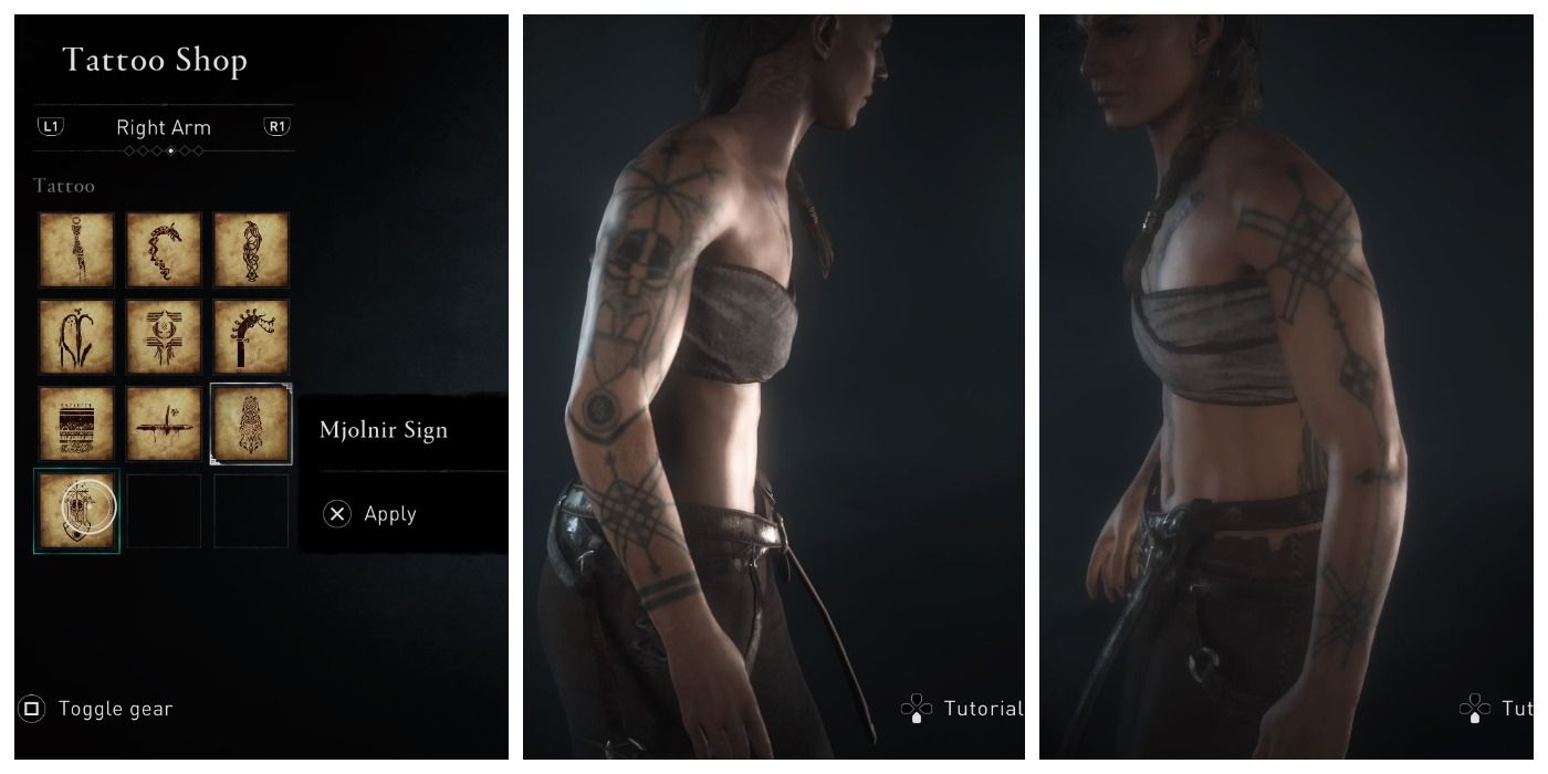 Mjolnir Sign arm tattoo in Assassin's Creed Valhalla