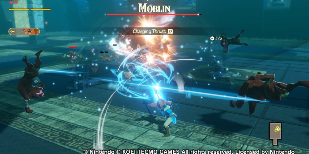 Link's Spear in a charged strong attack