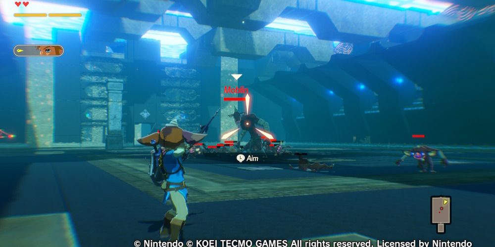 Link's Bow action used against a Moblin
