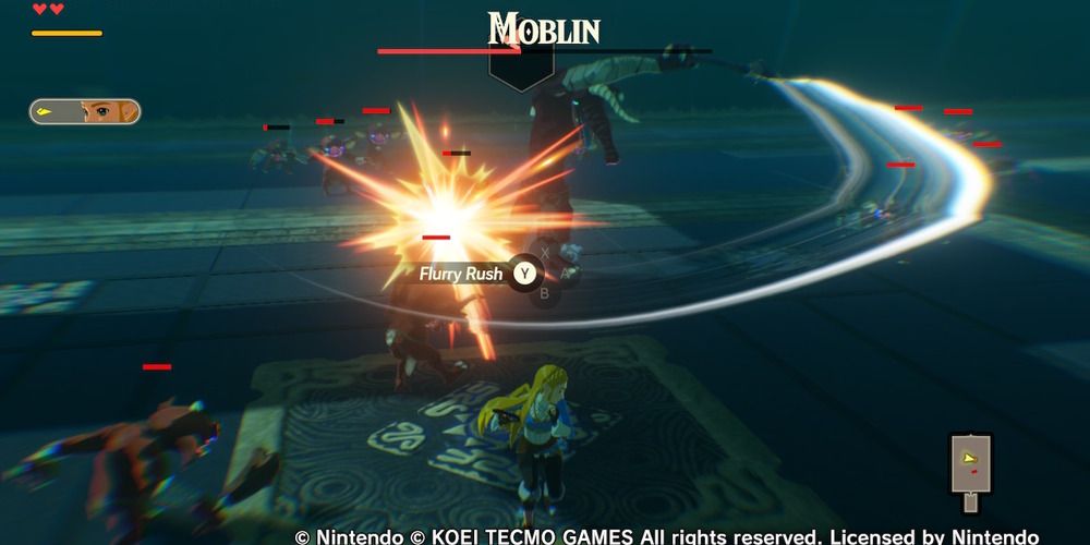 Flurry Rush initiated against a Moblin