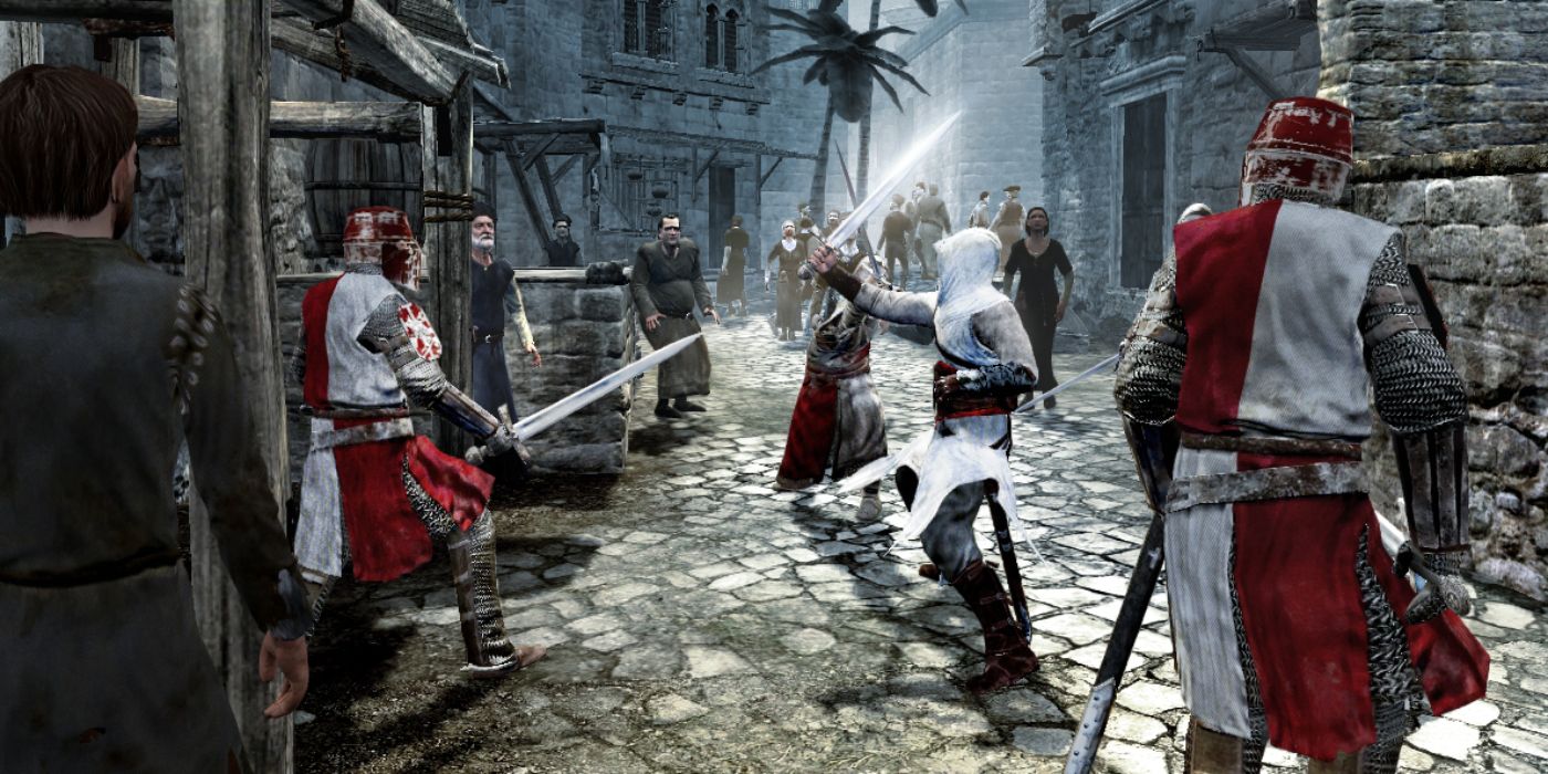 Screenshot Assassin's Creed Altair Fighting A Bunch Guards