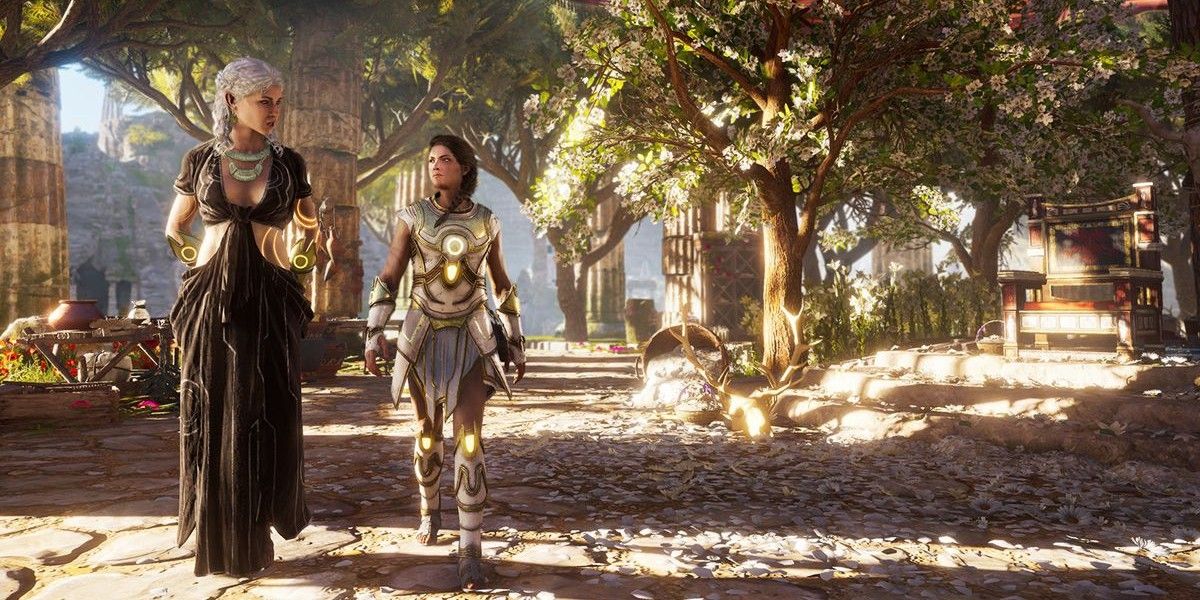 Hekate and Kassandra in The Fate Of Atlantis Assassin's Creed Odyssey DLC