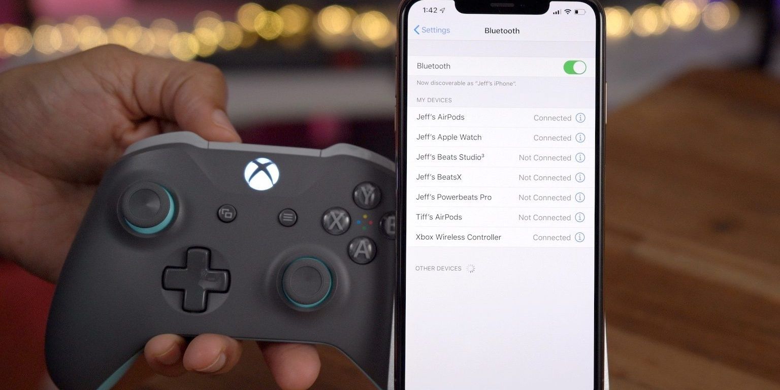 The bluetooth between an Xbox controller and an iPhone