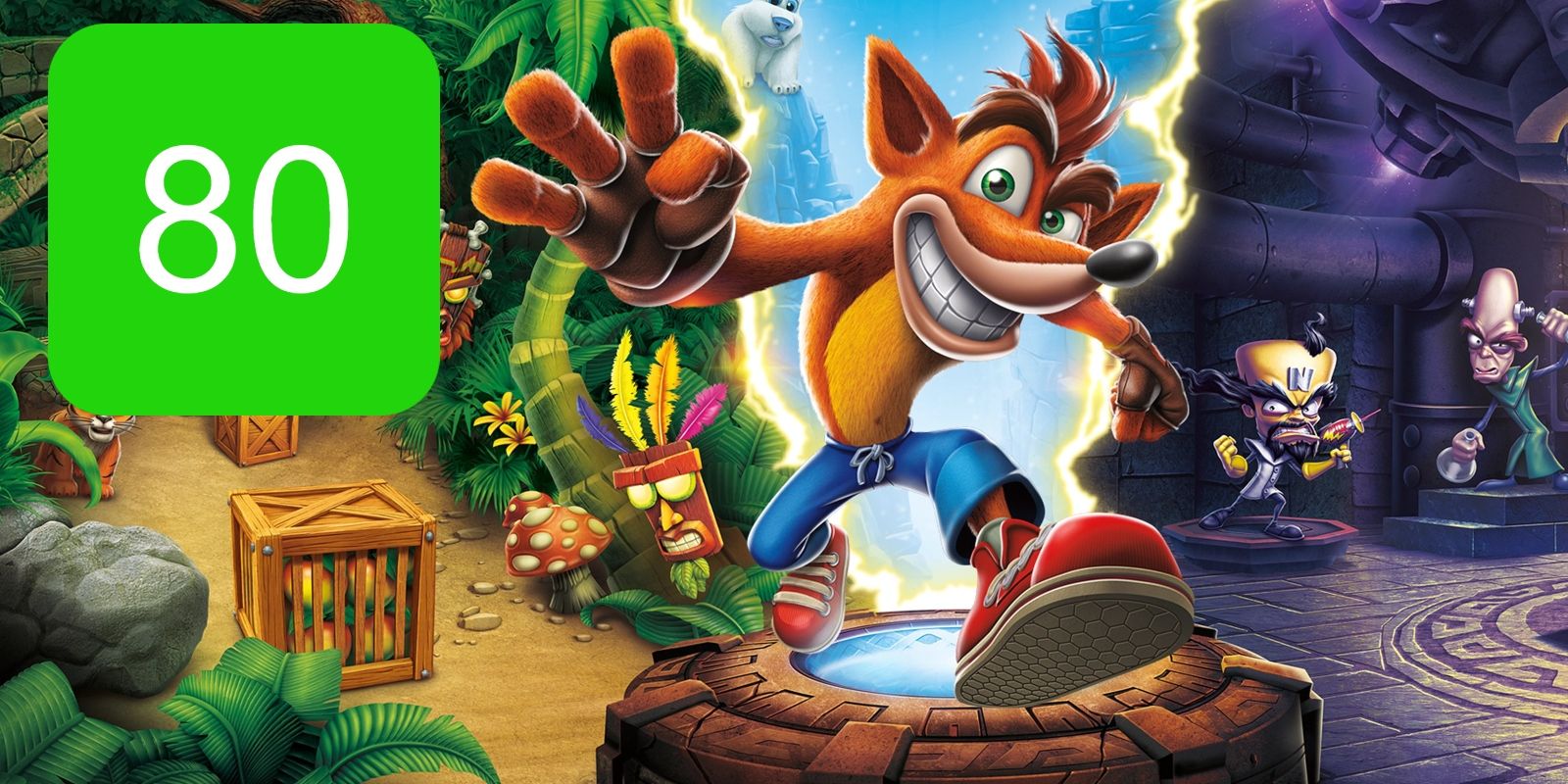 A visual of crash bandicoot with its metascore