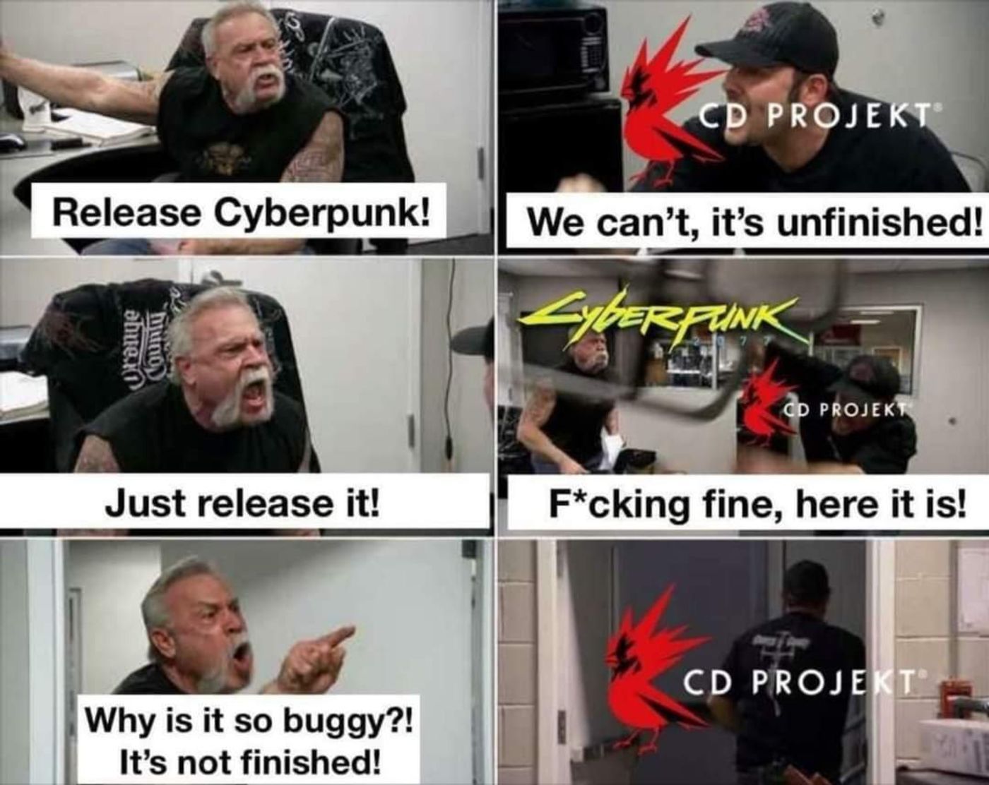 Cyberpunk 2077 release and delay meme