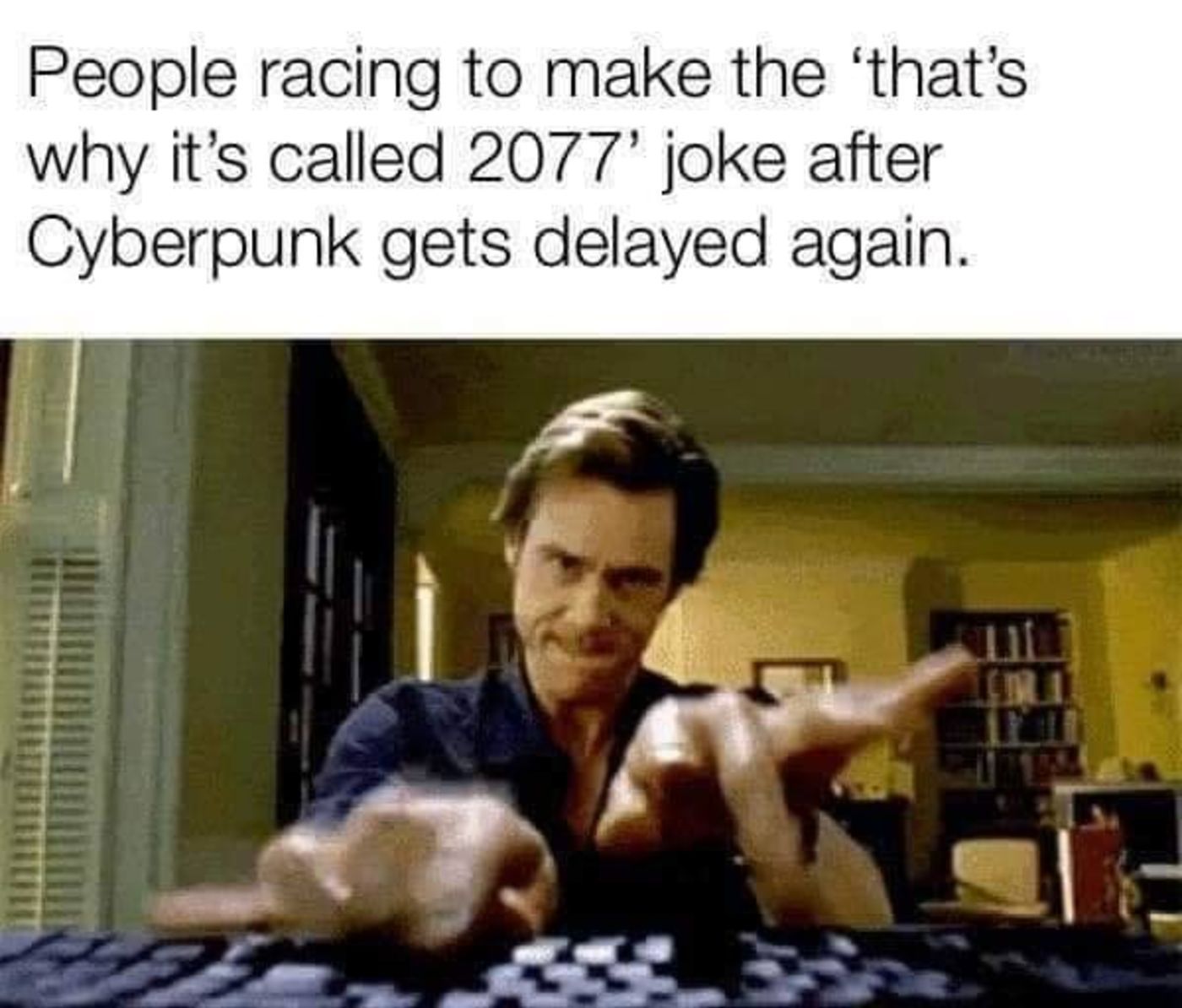 Jim Carrey Cyberpunk 2077 release date meme