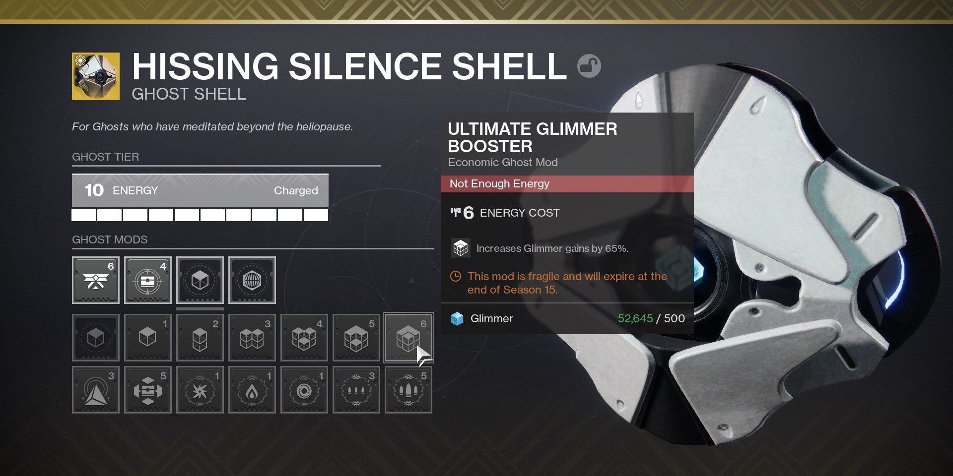 Destiny 2 Ghost Shell Economy Mods