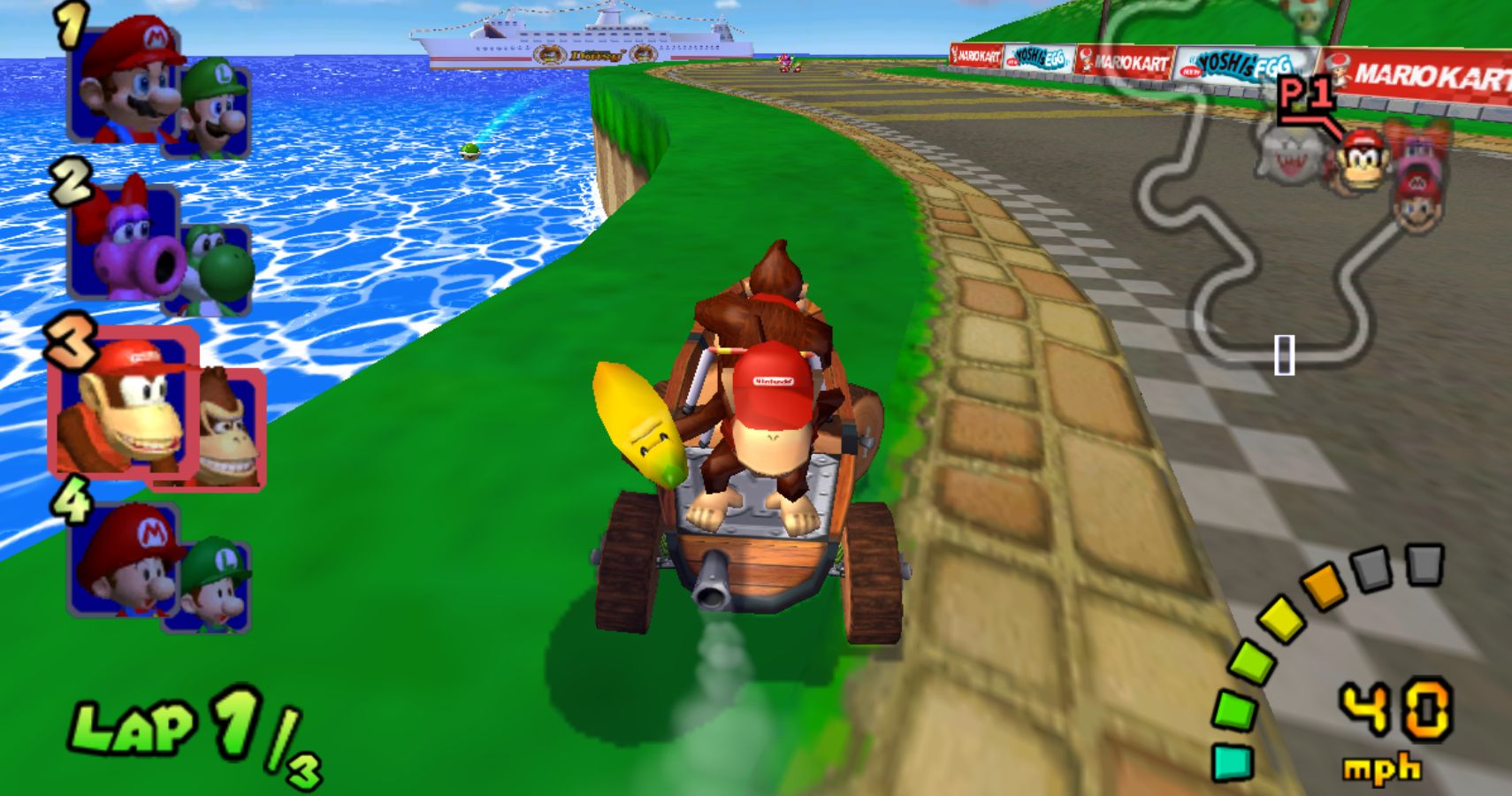 donkey and diddy kong in daisys cruiser level