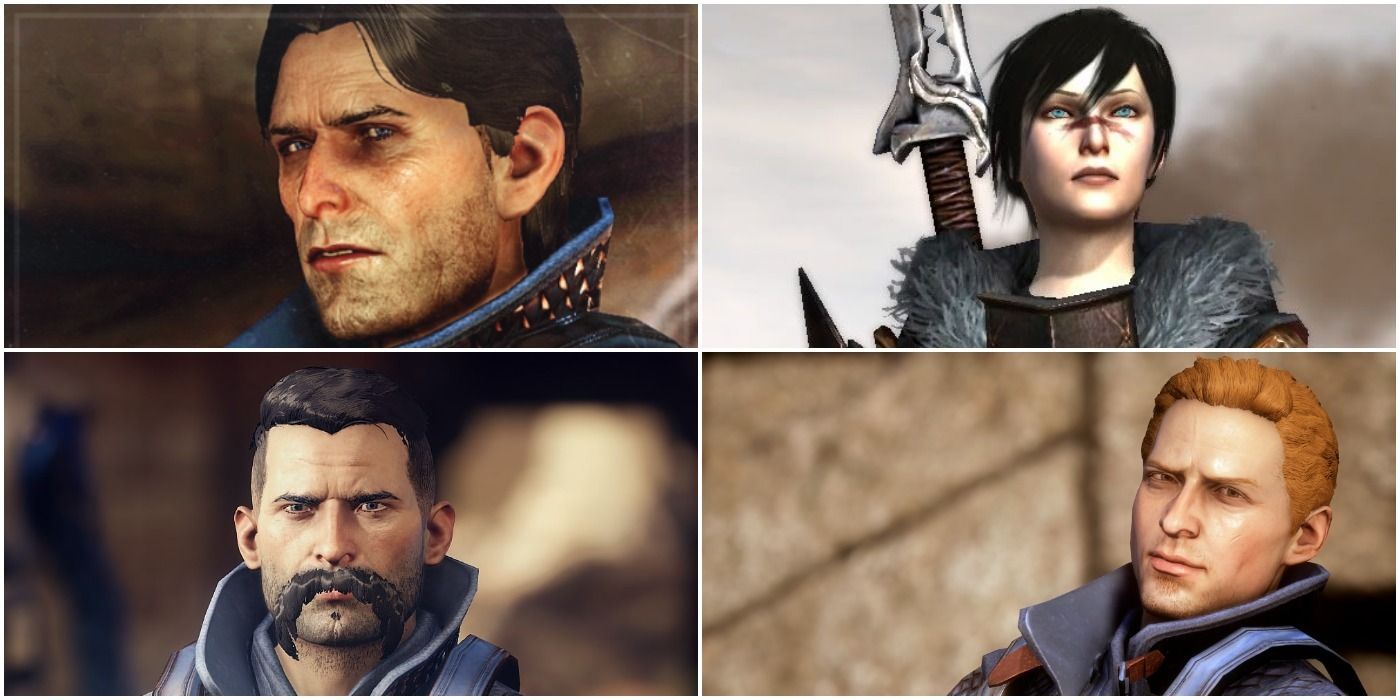 images of Loghain, Stroud, Alistair , and Hawke from Dragon Age