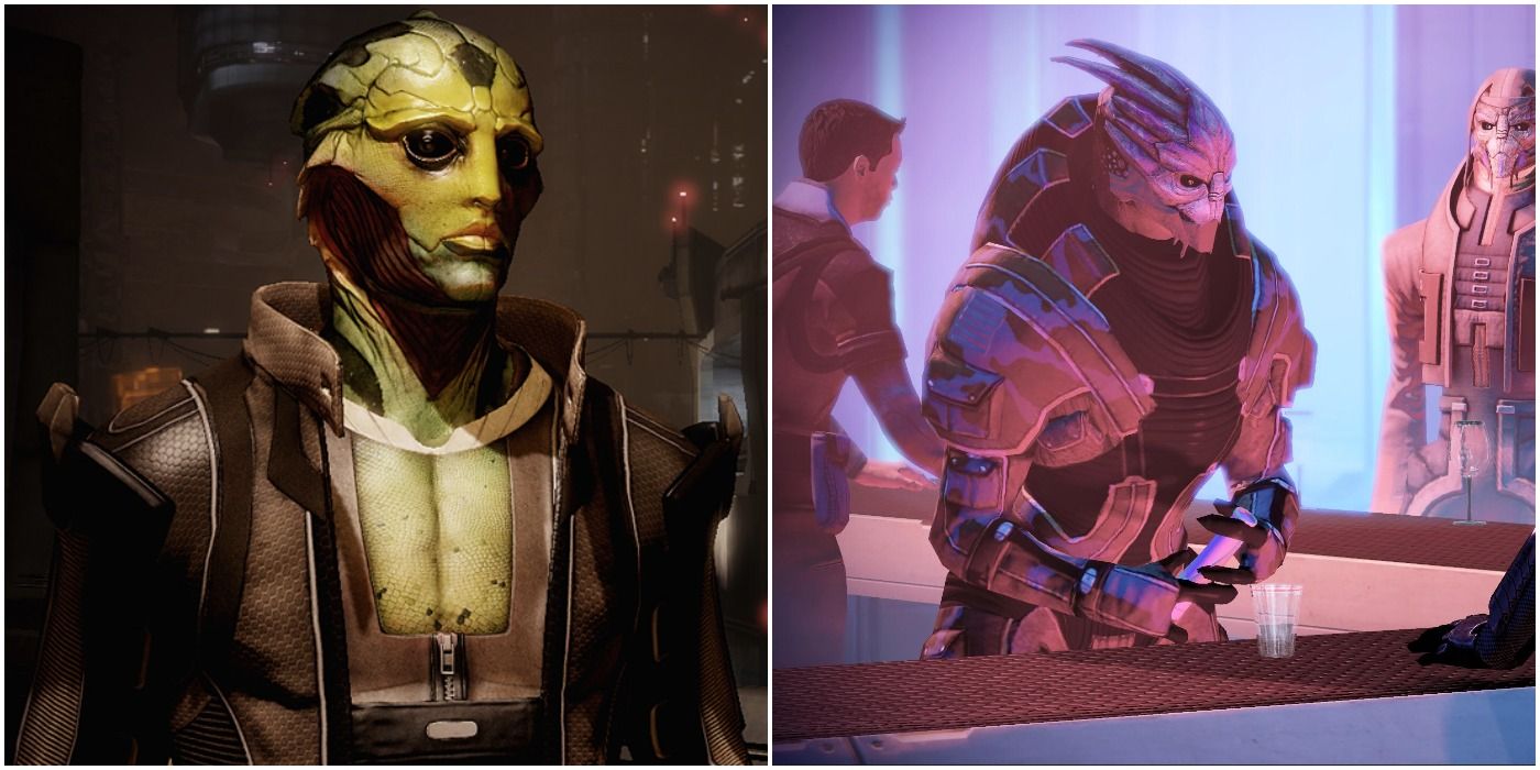 images of Thane Krios and an Afterlife bartender from Mass Effect