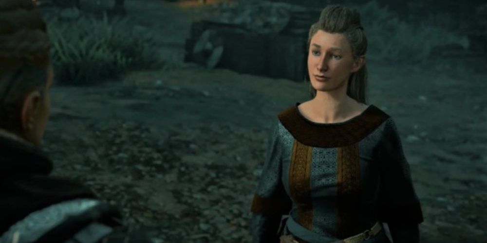 Estrid looks solemn in Assassin's Creed Valhalla