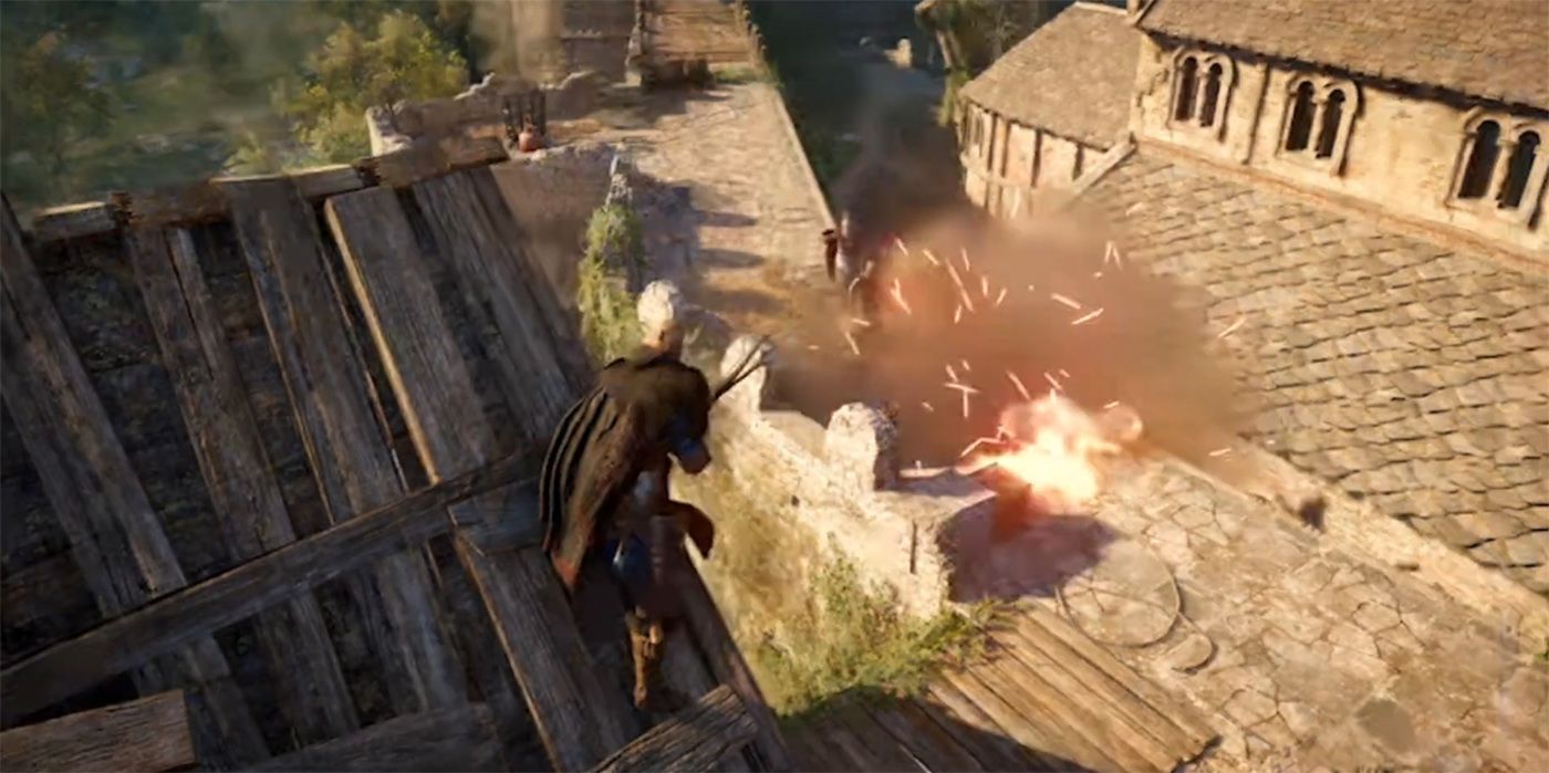 Assassin's Creed Valhalla: Enemies Triggering The Incendiary Trap Arrow