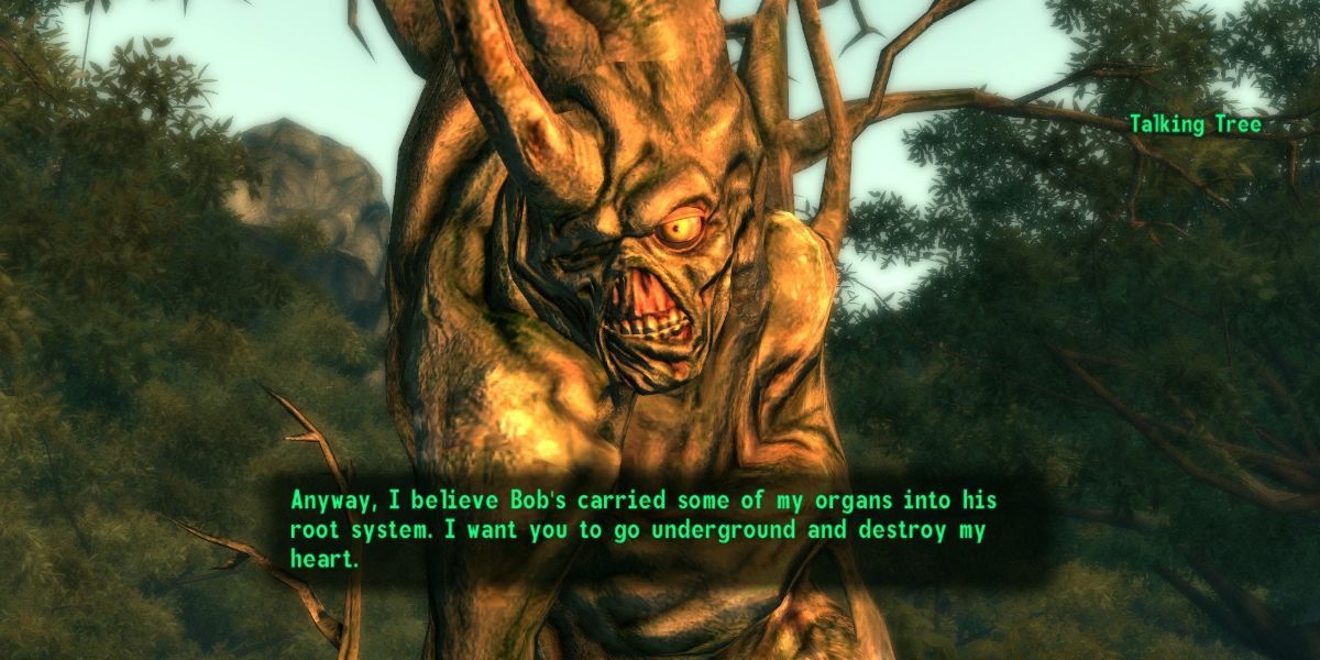 Fallout 3's Talking Tree instructs the player to destroy his heart.