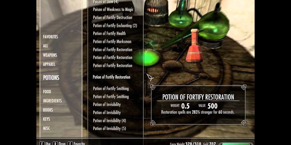 Skyrim How To Get Infinite Shouts Without Mods   Fortify Restoration Potion Skyrim 