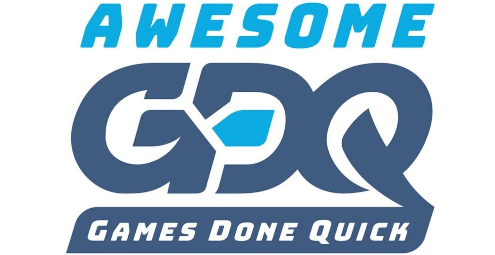 Blue text that reads "Awesome GDQ Games Done Quick"