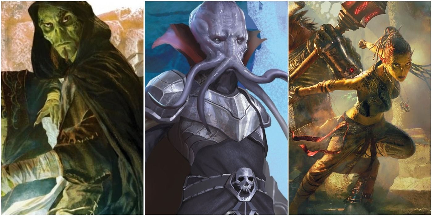 images of a Githzerai, Mind Flayer, and Githyanki