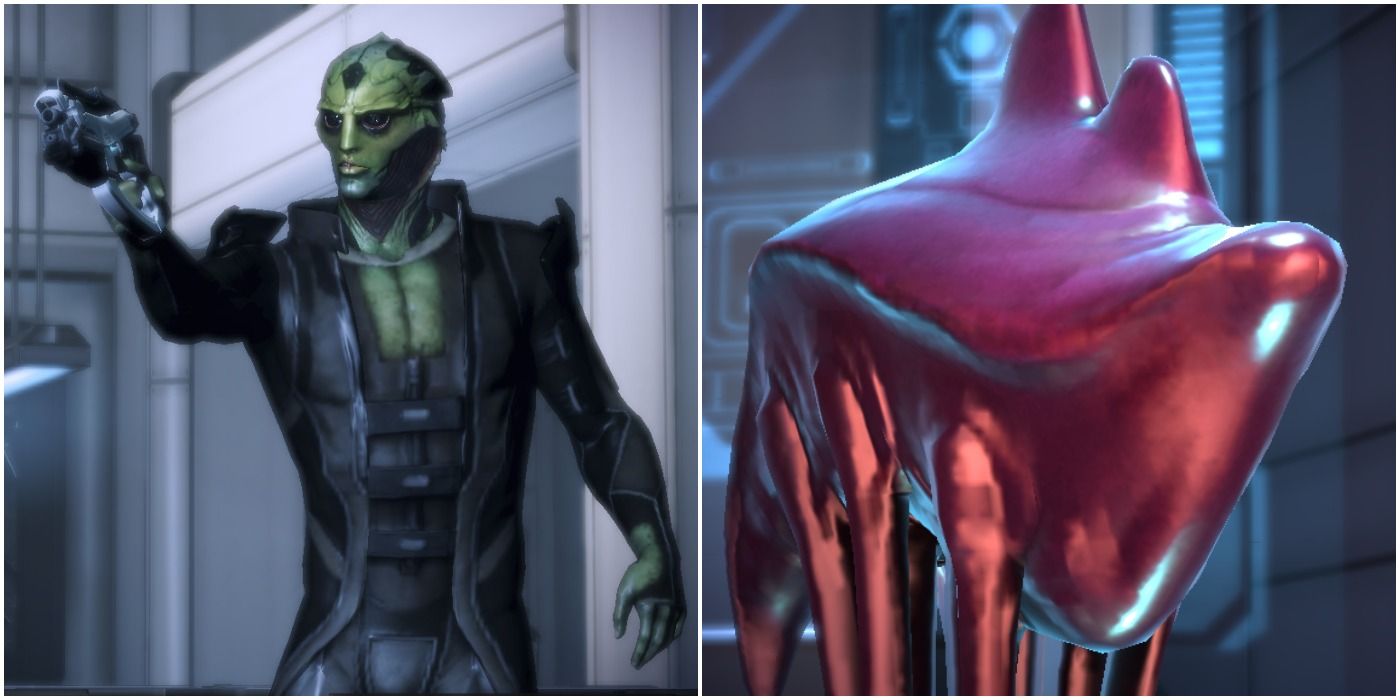a drell and hanar side by side