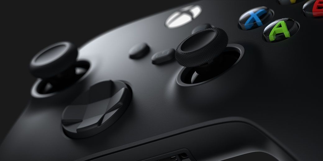 A Close-up shot from a low angle of the new Xbox controller.