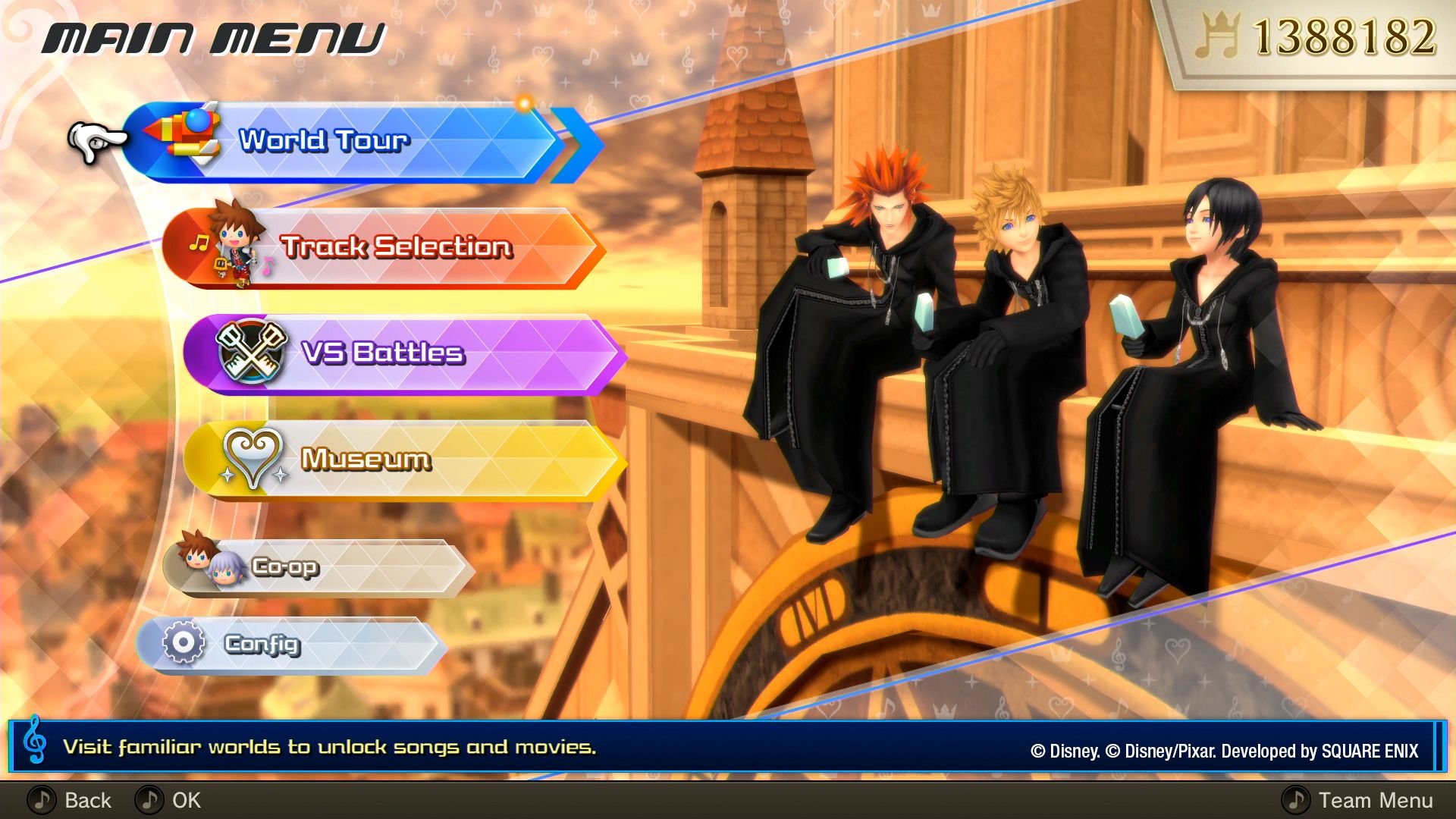 The Menu Changes In Kingdom Hearts Melody of Memory With Each Trio Of Characters