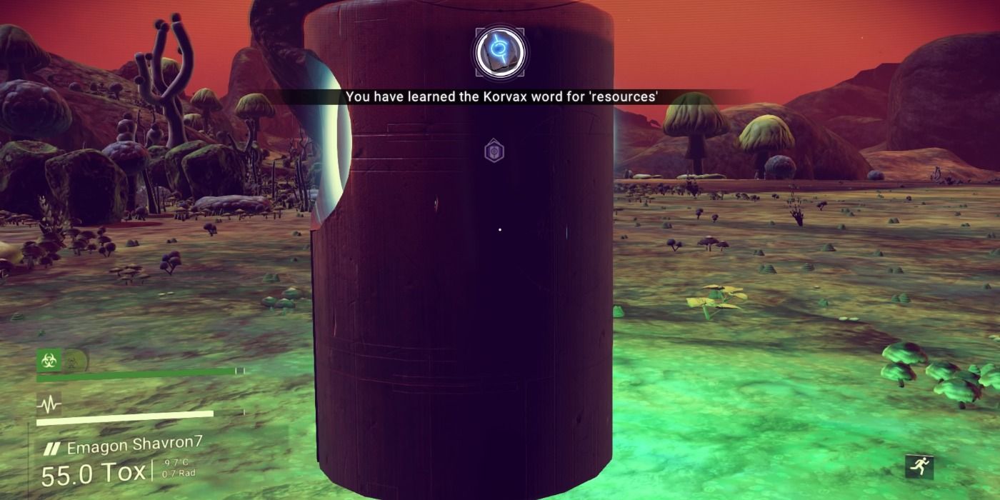 image of a Korvax language knowledge stone from No Man's Sky