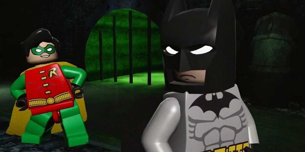 Original Lego Batman with Robin in the background