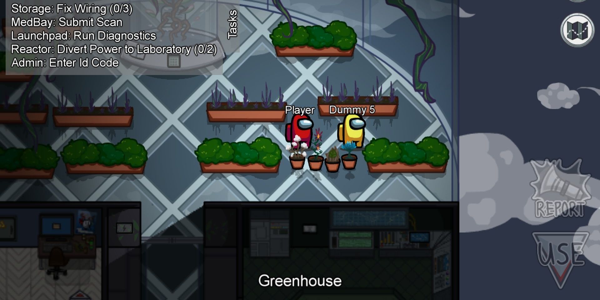 Greenhouse on MIRA HQ in Among Us