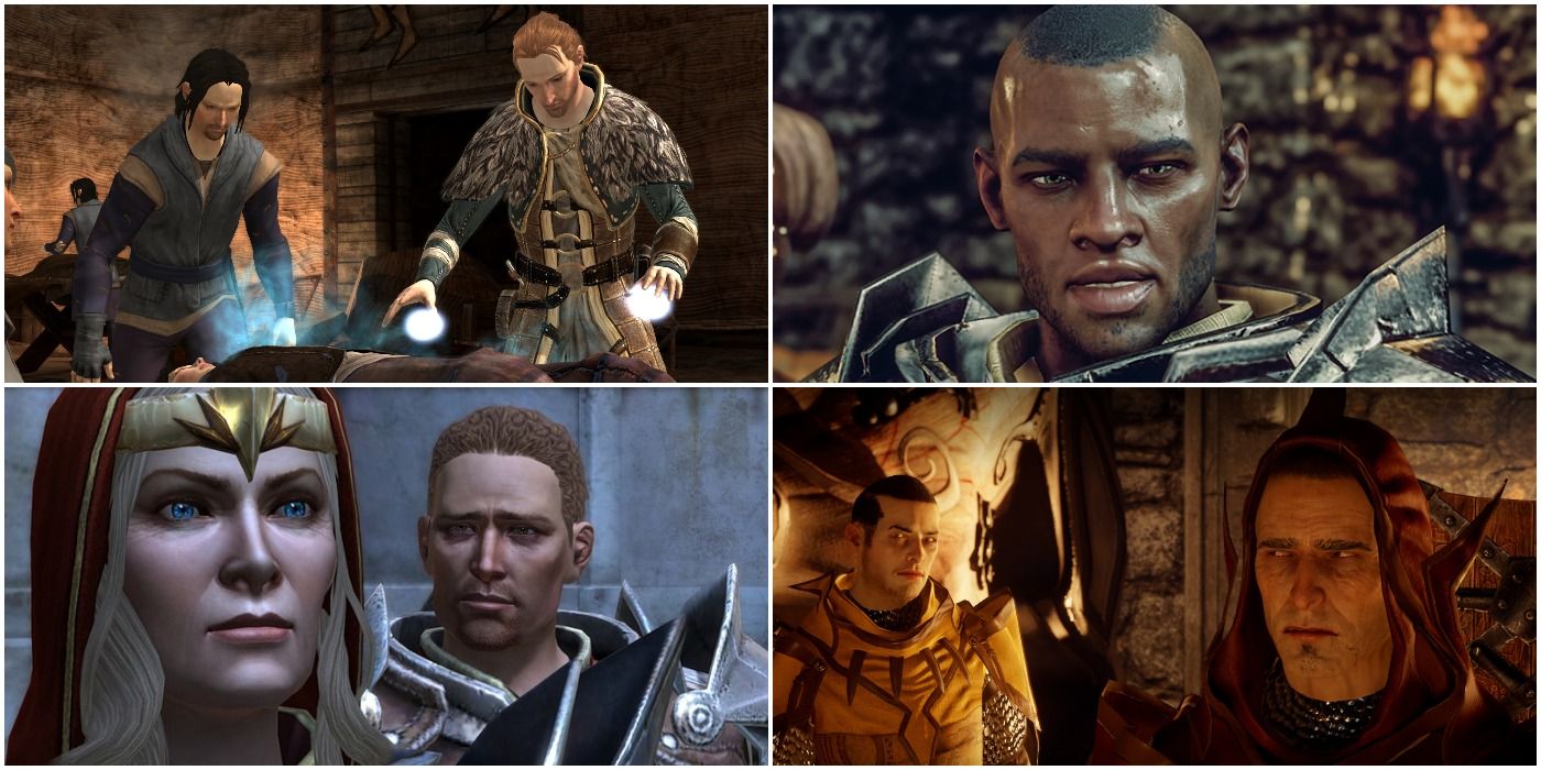 images of mages and templar characters throughout Dragon Age games