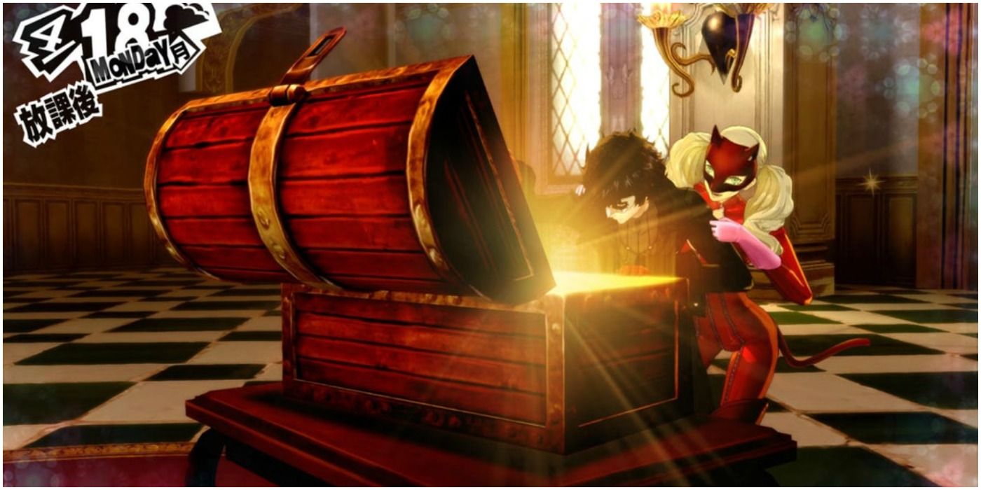 Persona 5 - Joker and Ann Look into Treasure Chest