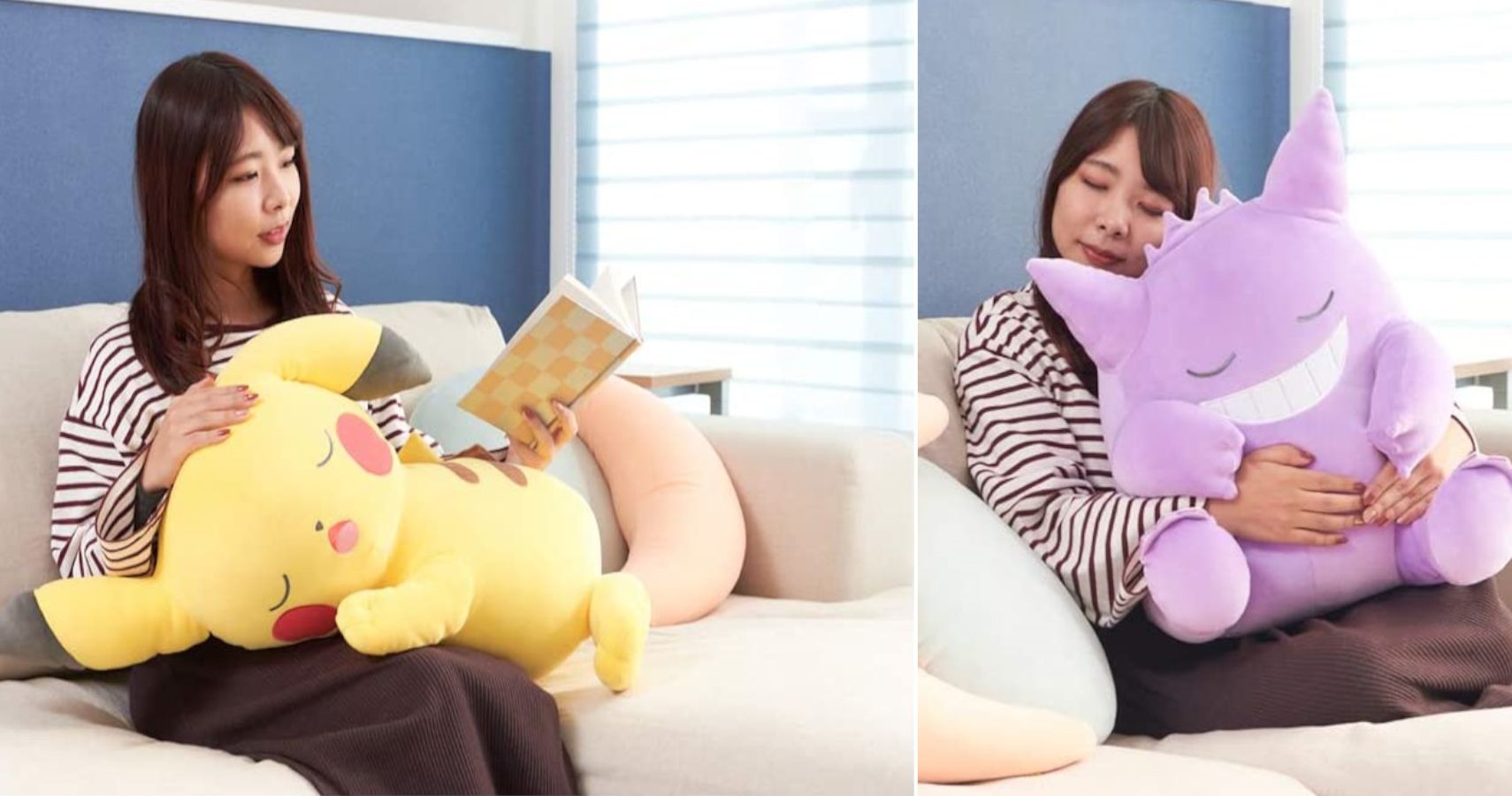 Pikachu Gengar Pokemon Sleeping Plush