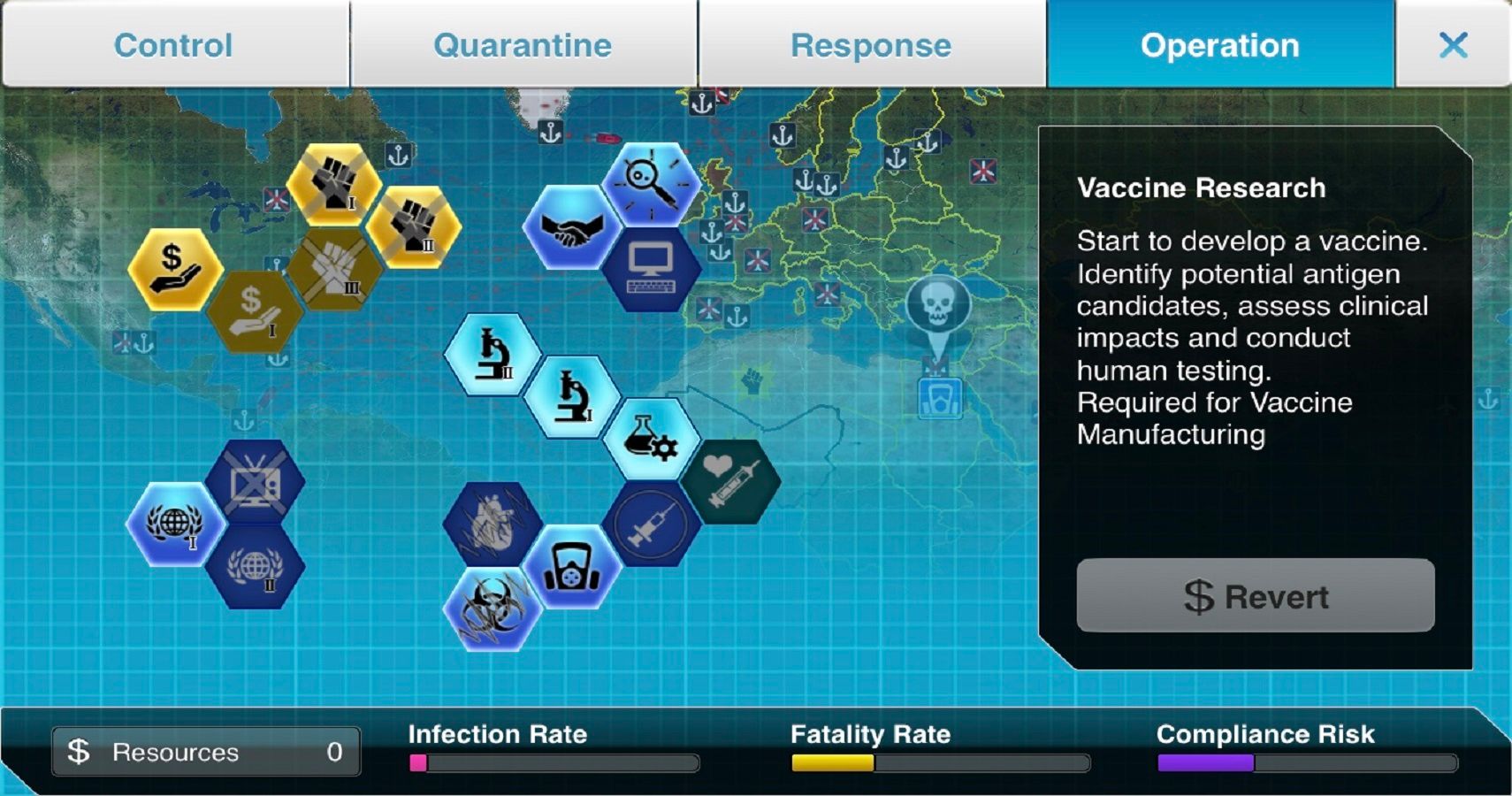 Plague Inc. The Cure expansion menu screen