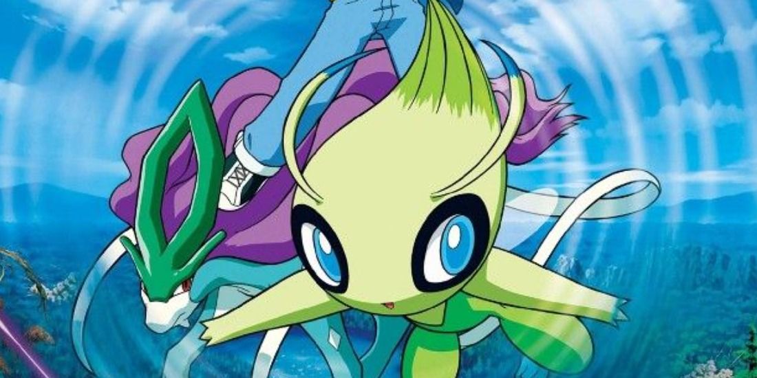 Celebi and Suicune from the cover of Pokémon 4Ever