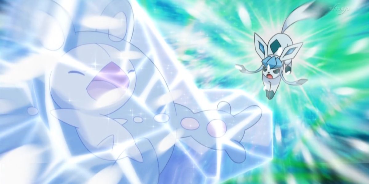 Anime Pokemon Blizzard Move Freezes Pokemon