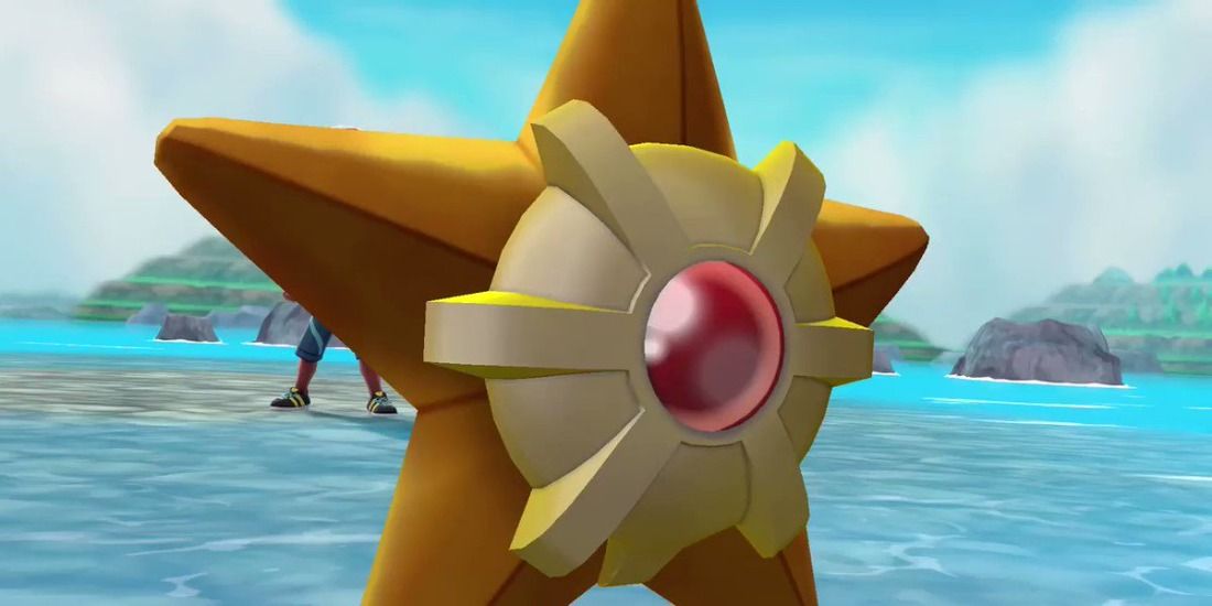 Staryu from Pokemon Let's Go Pikachu and Eevee in the water