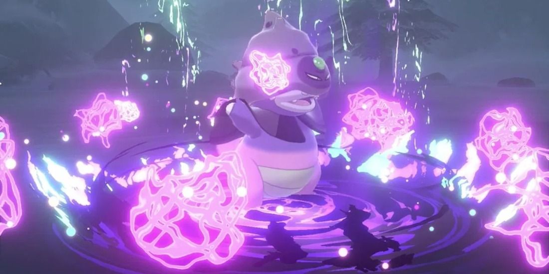 Galarian Slowking using Eerie Spell in the Crown Tundra of Pokemon Sword &amp; Shield