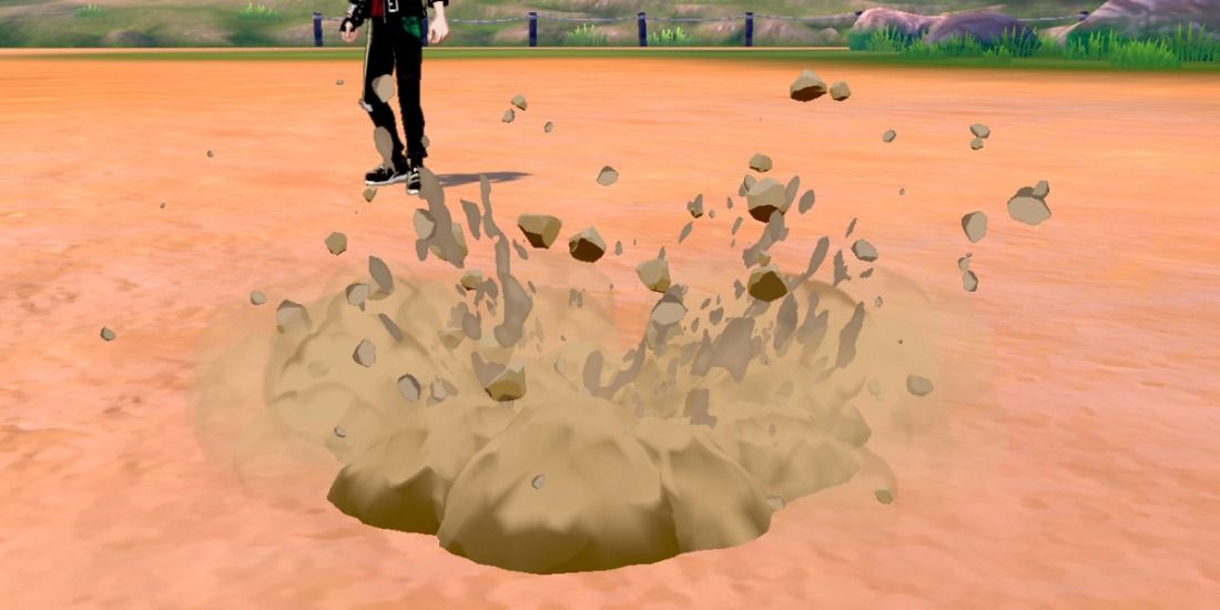 Pokémon using Dig to burrow underground normally in Pokémon Sword & Shield