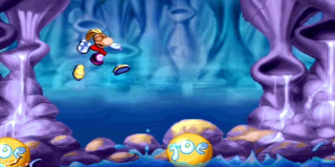 Rayman PS1 game rayman in the air
