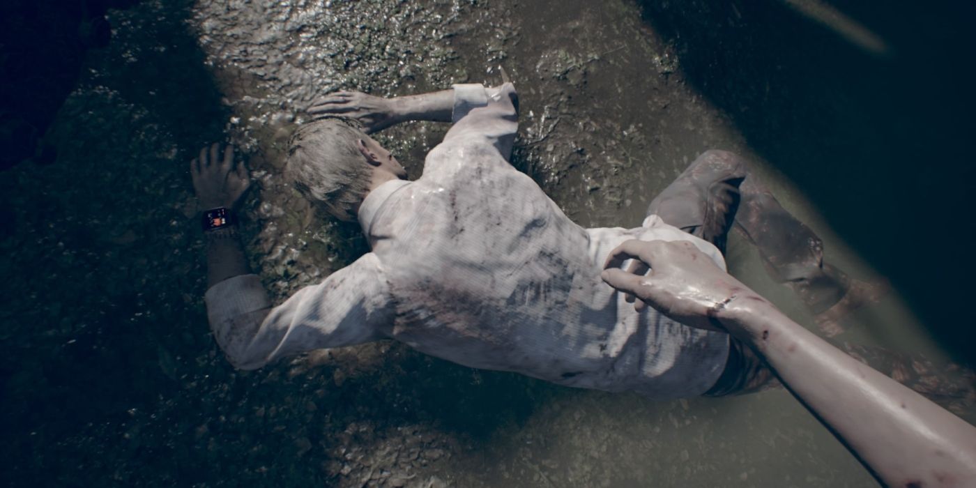 Resident Evil 7 Screenshot Of Ethan Winters Laid Face Down