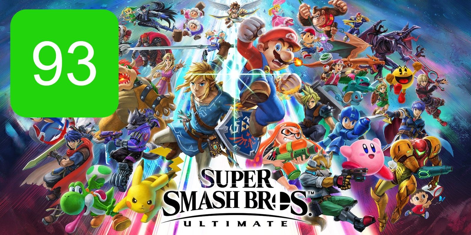 The Switch Metascore for Super Smash Ultimate featuring the character roster