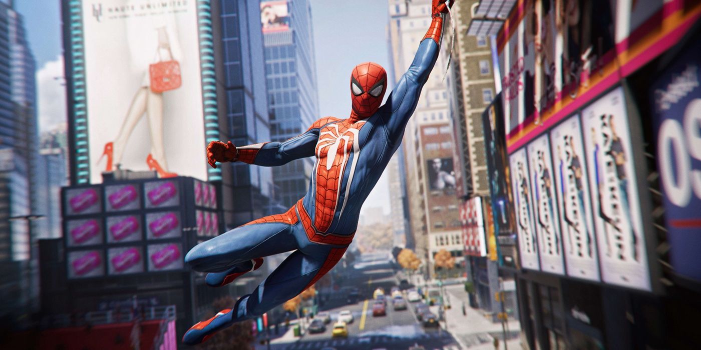 High-Res Screenshot Of PS4 Spider Man Swinging Through New York