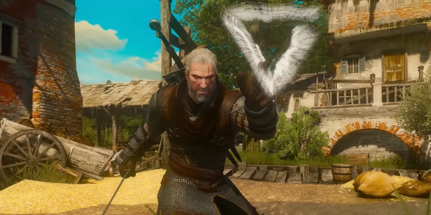 Geralt cast sign magic The Witcher series