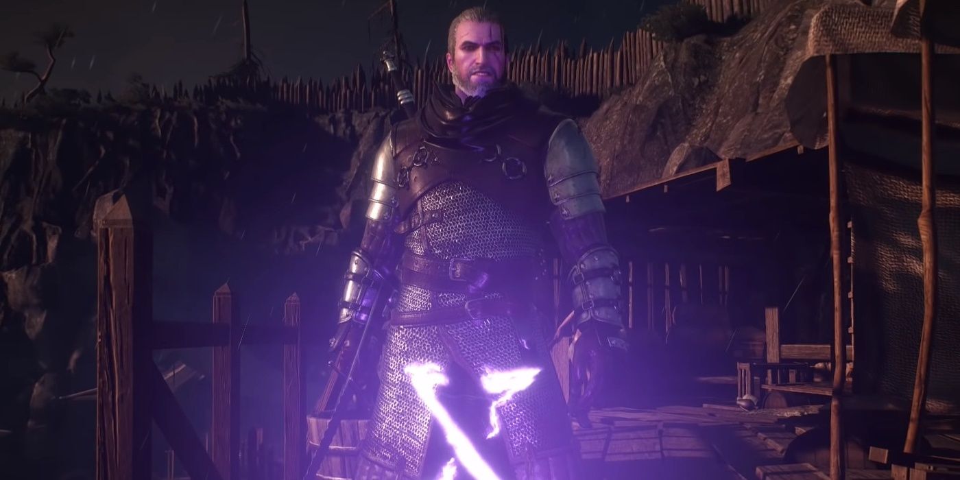 Geralt Casting Yrden Sign in The Witcher 3 Video Game