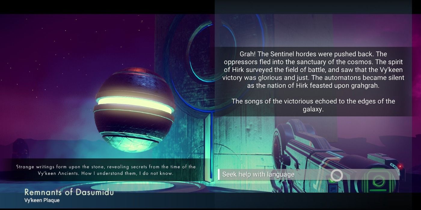 image of a Vy'Keen plaque in No Man's Sky