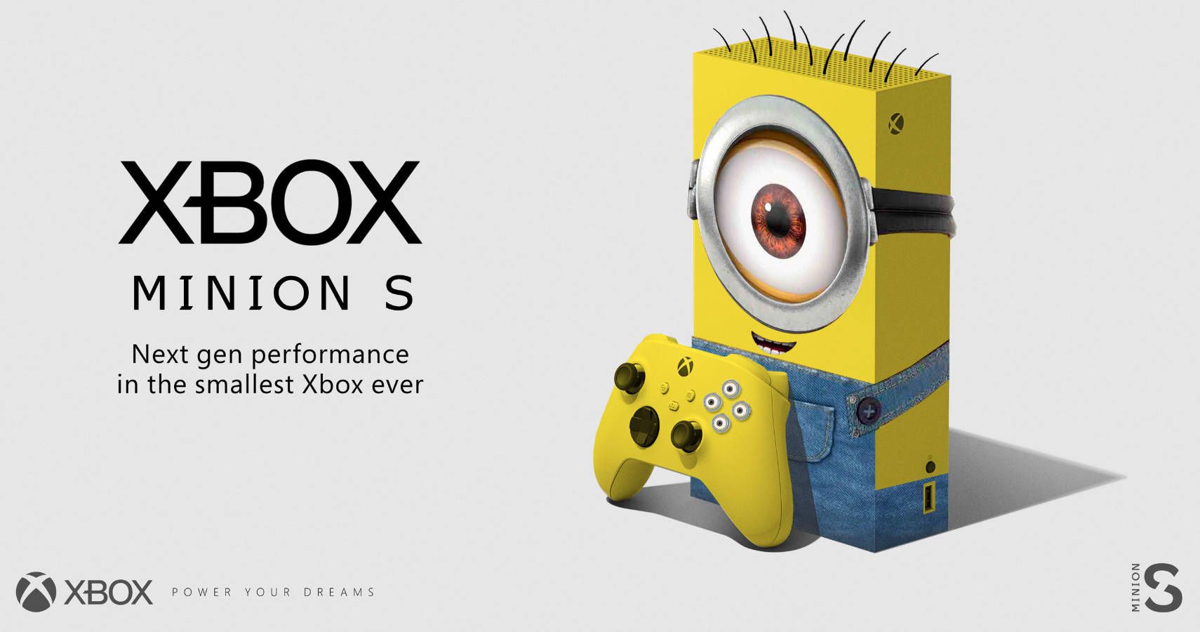 xbox series s painted tom look like a minion from despicable me.