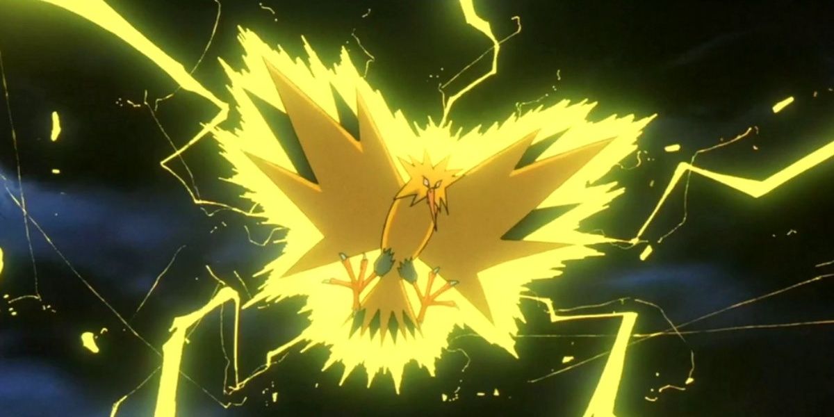 Zapdos pokémon with lightning bolts