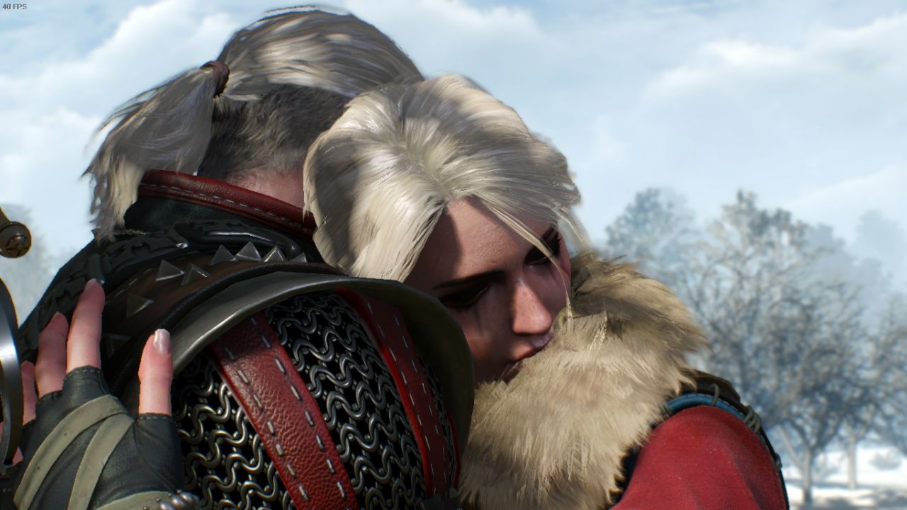 Ciri hugging Geralt